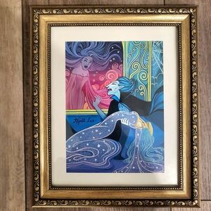 Halloween vampire ghost witch illustration original painting framed art